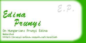 edina prunyi business card